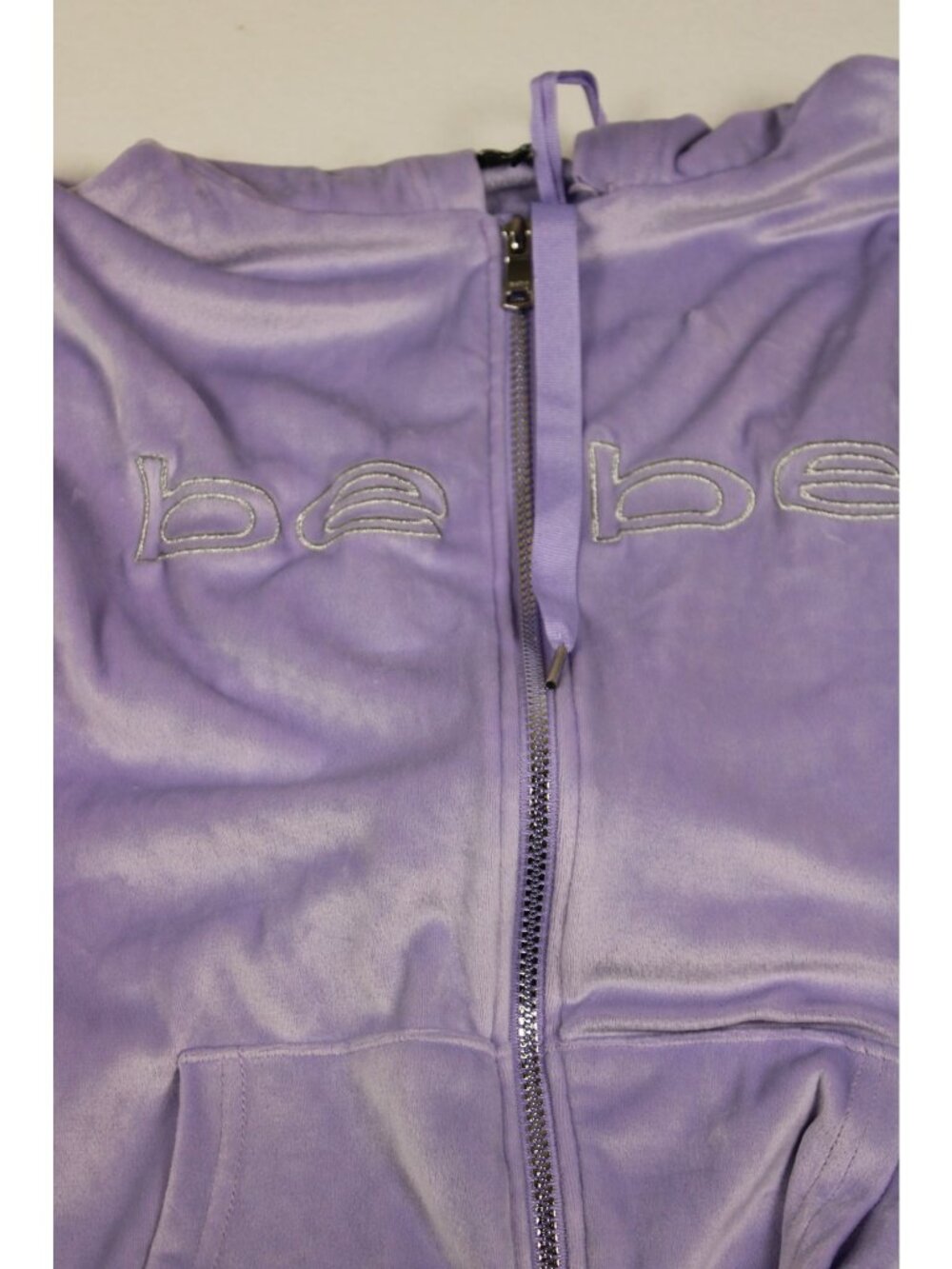 Bebe Womens Lavender Velour Zip-Up Jacket With Logo Embroidery Size XL - Picture 2 of 4